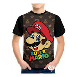 Camiseta Mario Bros Infantil Masculina Roupas Blusa Est3