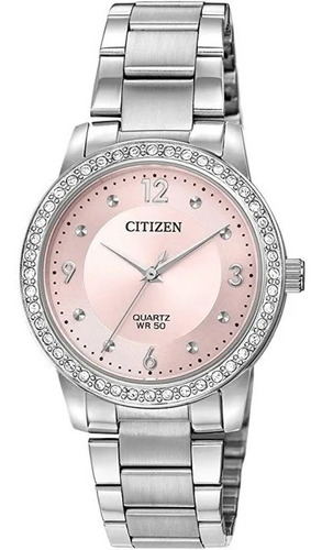 Reloj Citizen Mujer Quartz Wr50 Grabado Gratis Acero 