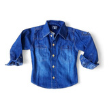 Camisa Jeans Infantil Juvenil Bebê Menino