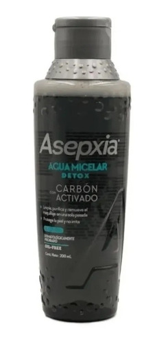 Asepxia Agua Micelar Detox Carbón Activado 200ml