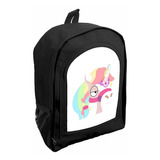 Mochila Negra Nena Jardin/ Preescolar Unicornio Ar10