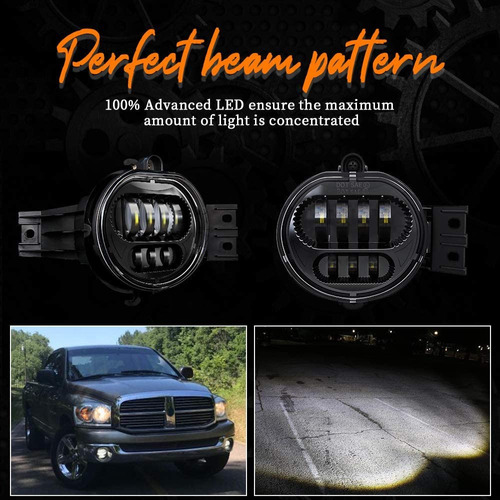 Luces Antinieblas Led Dodge Ram 2003-08 Color Negro  Foto 4