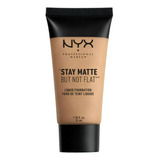 Base De Maquillaje Líquida Nyx Professional Makeup Stay Mate But Not Flat Tono Medium Beige