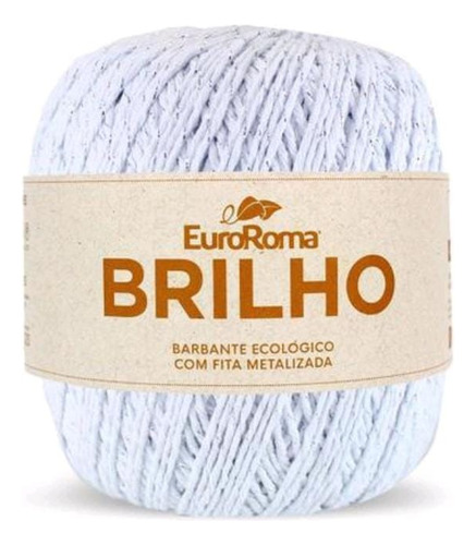 Barbante Brilho Euroroma 406m Cor 200 - Branco Prata 