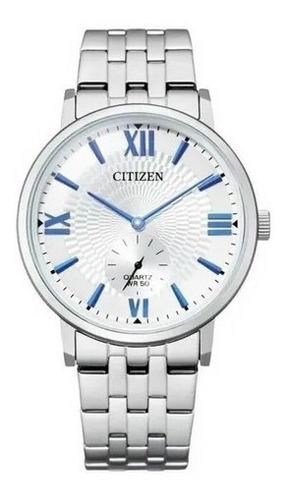 Reloj Citizen Hombre Clasico Be917072a Color De La Malla Plateado Color Del Bisel Plateado Color Del Fondo Plateado