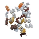 10 Mini Pets Cachorros Gatos Coelhos Terrários Miniaturas