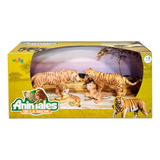 Playsets Animal World Familia De Tigres Pack X 4
