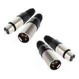 4 Fichas Canon Macho Y Hembra Xlr 3 Audio Dmx X Par Cmx Cfx