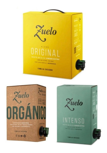 Pack X3 Aceite Zuelo Clasico 5l + Intenso 2l + Organico 2l