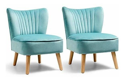Giantex Set Of 2 Velvet Accent Chair, Upholstered Modern Sof