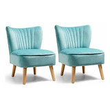 Giantex Set Of 2 Velvet Accent Chair, Upholstered Modern Sof