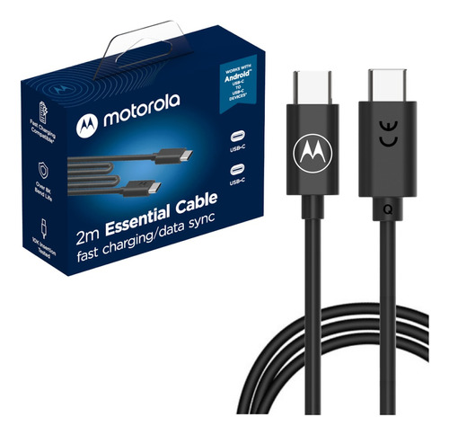 Cabo De Dados Motorola Original De 2 Metros - Usb-c/usb-c