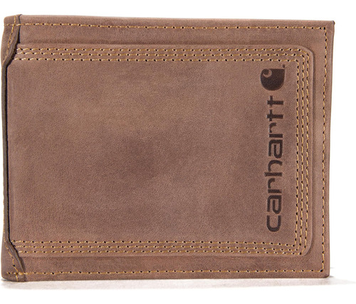 Billetera De Hombre Carhartt Duradera Cuerina Detroit Marron