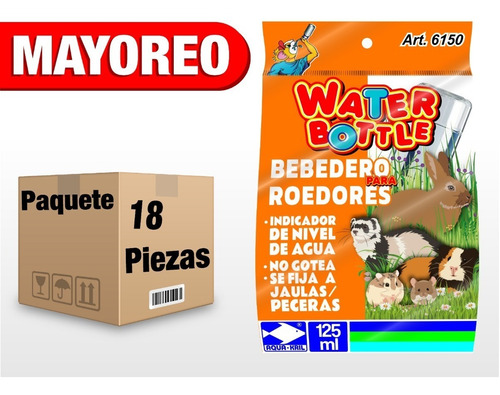 18 Bebedero Antigoteo Hamster Conejo Ratón Cuyo 125ml 6150