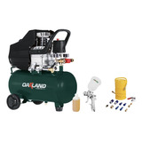 Compresor 2.5hp 25l Ca2525 + Pistola Gravedad + Acces 12pz Color Verde Oscuro