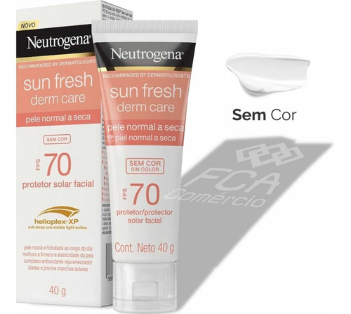 Protetor Solar Facial Neutrogena Sun Dry Skin Sem Cor Fps70