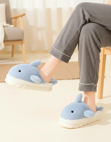 Pantufla Confort Frio Tiburon Afelpada Niños Adultos Kawaii