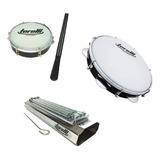 Kit Pagode Torelli Reco Reco + Tamborim + Pandeiro 10''