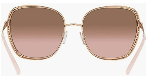 Lentes Michael Kors Rialto Oro/rosa Redondos De Dama Lente Rosa Pálido Varilla Oro Rosa Armazón Oro Rosa