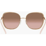 Lentes Michael Kors Rialto Oro/rosa Redondos De Dama Lente Rosa Pálido Varilla Oro Rosa Armazón Oro Rosa