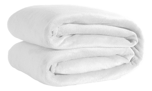 Manta Microfibra Lisa Casal Cobertor Soft Veludo Branca
