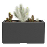 Maceta Plástica Rotomoldeada Jardinera N 40 Moderna Amalfi Color Negro