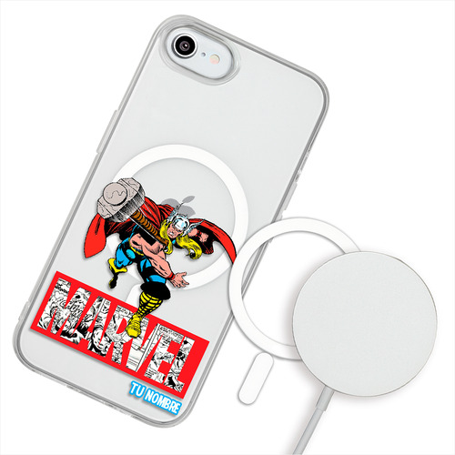 Funda Para iPhone Magsafe Thor Marvel Nombre Personalizada