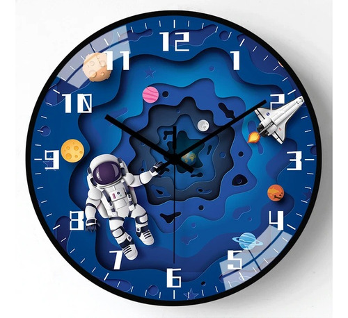 Reloj De Pared Astronauta 20 Cm Diametro Dormitorio Niños