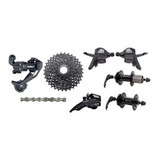 Kit Relação 24v 3x8 Alavanca Cambios Cassete K7 Cubos Bike