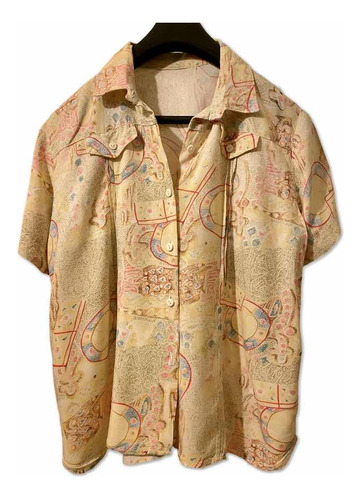 Camisa Vintage Estampada M/corta - Talle M/large