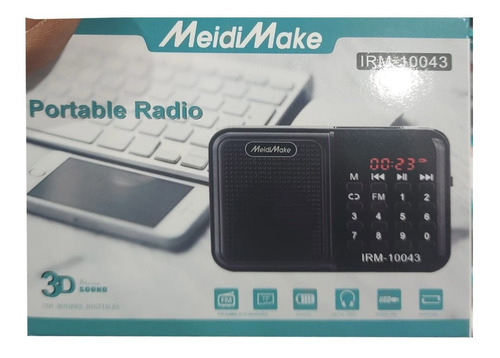 Radio Portátil Fm Irm-10043 Pantalla Digital Recargable