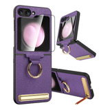 Funda Para Galaxy Z Flip 5 Con Anillo Soporte Y Protector Pa