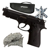 Pistola Co2 Aire Comprimido Fox Beretta 92 + Funda + Kit