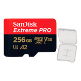 Cartão Memória  Sandisk 256gb Micro Sd Com Adaptador +case