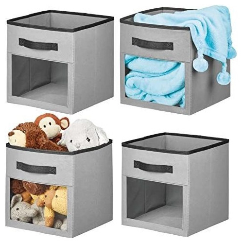 Cajas De Tela Gris Organizadoras De Juguetes Para Niños 4pz