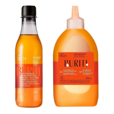 Óleo Trifásico Natura Ekos Buriti Corporal 200ml + Refil Tipo De Embalagem Pote Fragrância Óleo Trifásico Natura Ekos Buriti Corporal 200ml + Refil