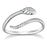 Anillo Ajustable Para Mujer Serpiente Fabricado En Plata 925