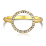 Anillo Halo Brillos Gold, Plata 925, Baño Oro 18k Y Circones