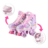 Patín Artístico Bota Rollers Unicornio Extensible En Talle