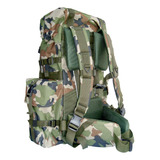 Mochila 60 Litros Sistema Molle Espaldar Acolchado Y 3 Barras De Aluminio/militar/policial/gendarmeria/camping/3 Colores