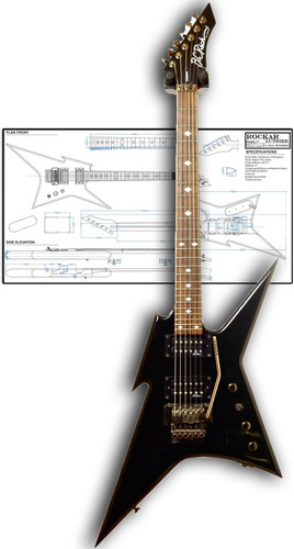 Plano Para Luthier B.c.rich Ironbird (a Escala Real)