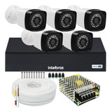 Kit Cftv 5 Cameras Full 1080p Dvr Intelbras Sem Hd Mhdx 1008