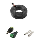 Kit Coaxial Cftv 4mm Bip 90% Malha 50m +12 Conect. Sp12