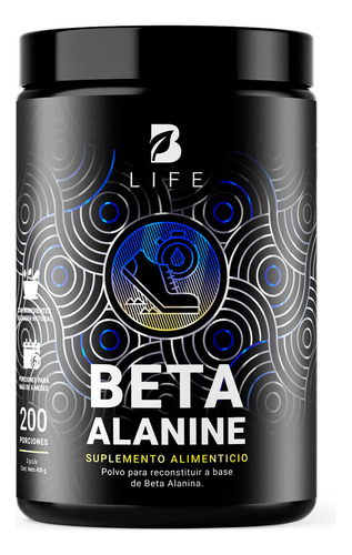 Beta Alanina D 400gr Con 200 Servicios. Beta Alanine B Life