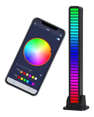 Barra Led Rgb Rítmica Sonido Recargable Aplicación Smartph