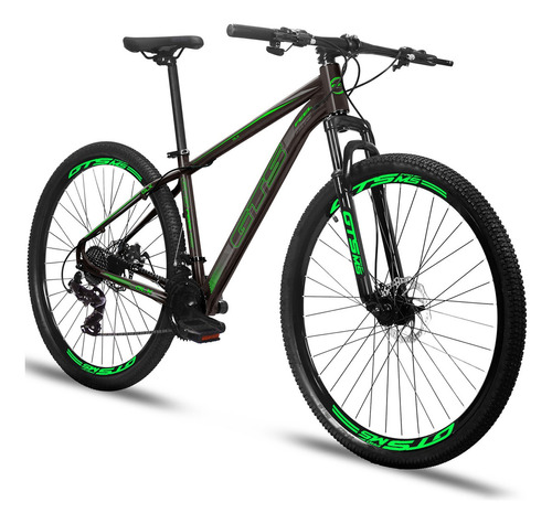 Bicicleta  Mtb Gts Feel Glx Aro 29 19  24v Freios De Disco Mecânico Câmbios Indexado Cor Preto/verde