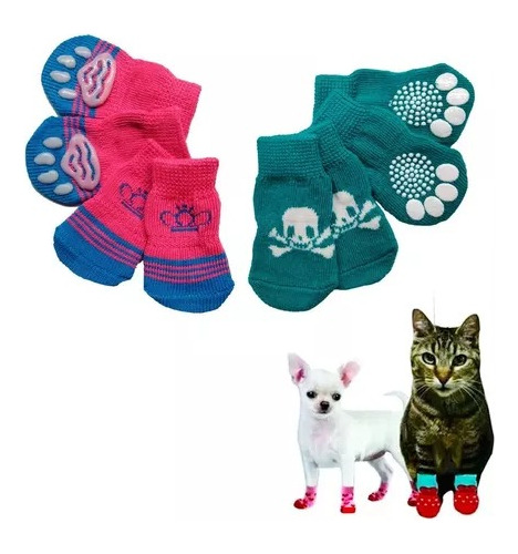 Set X 10 Uni Medias Calcetines Para Mascotas Antideslizantes