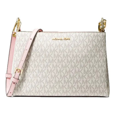 Bolsa Crossbody Trisha Michael Kors Monograma Vainilla Color Rosa | Meses sin interés