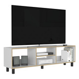 Mueble Mesa Tunez P/ Tv 70puLG Blanco Café Excelsior