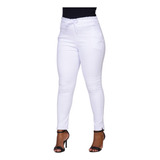 Calça De Sarja Lycra Social Feminina Branca Premium Jogger